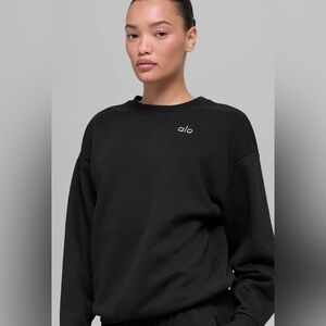 ALO Yoga Black Crewneck Pullover Sweatshirt